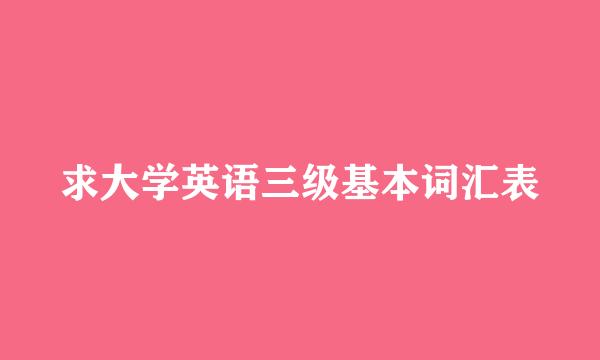 求大学英语三级基本词汇表