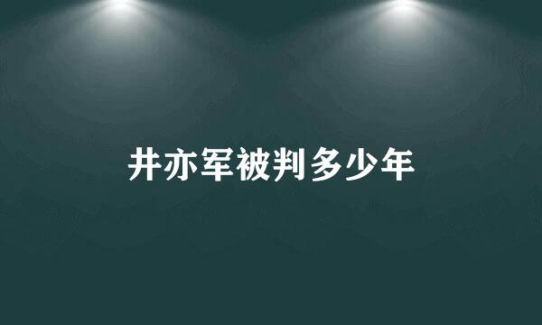 井亦军被判多少年