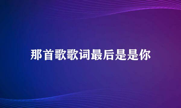 那首歌歌词最后是是你