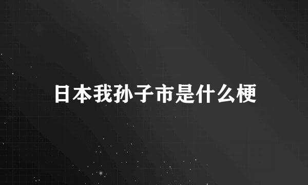 日本我孙子市是什么梗