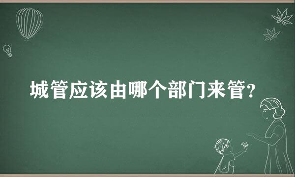 城管应该由哪个部门来管？