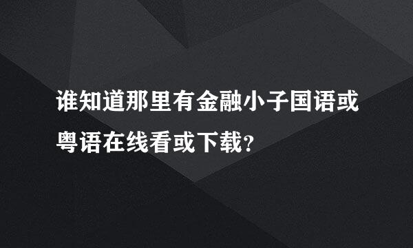 谁知道那里有金融小子国语或粤语在线看或下载？