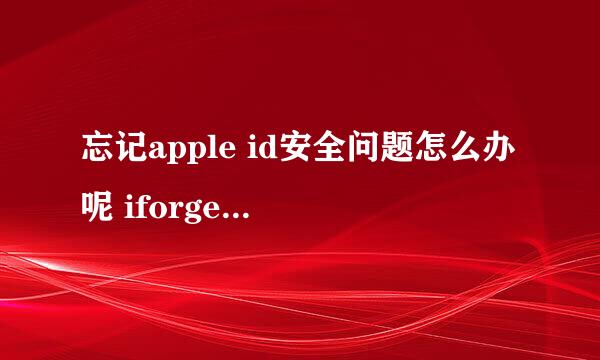 忘记apple id安全问题怎么办呢 iforget不可以