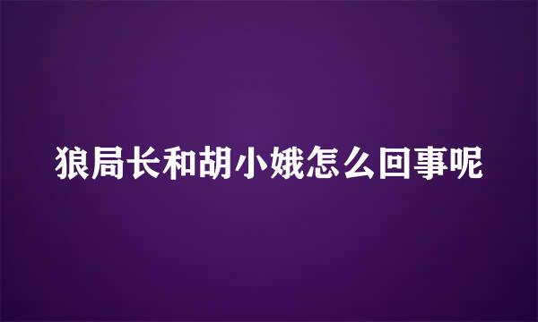 狼局长和胡小娥怎么回事呢