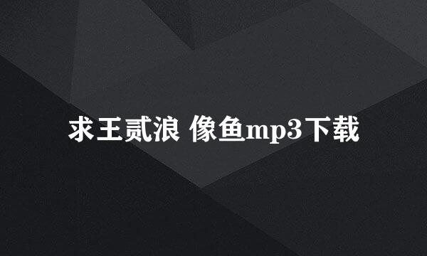 求王贰浪 像鱼mp3下载