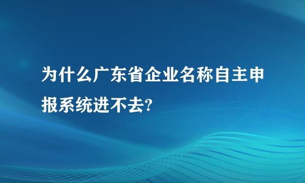 为什么广东省企业名称自主申报系统进不去?