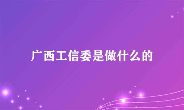 广西工信委是做什么的