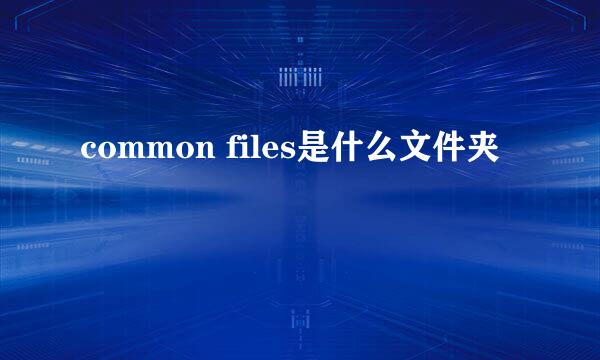 common files是什么文件夹