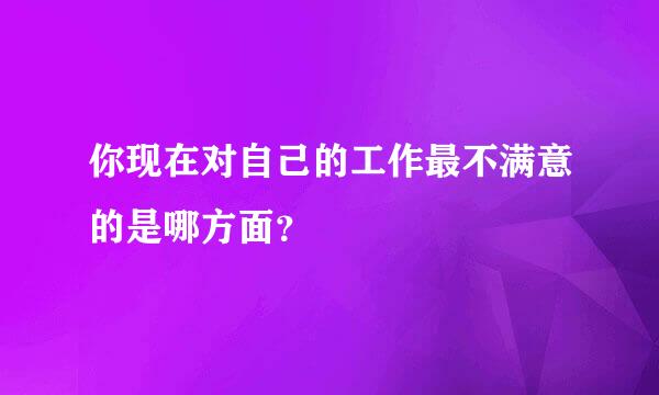 你现在对自己的工作最不满意的是哪方面？