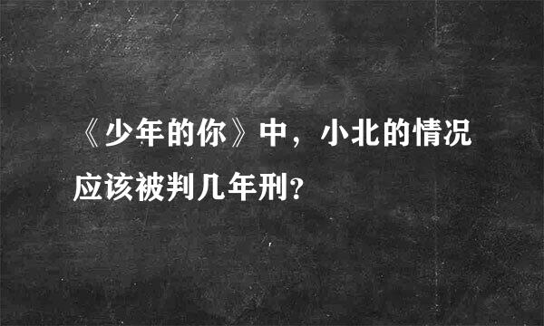 《少年的你》中，小北的情况应该被判几年刑？