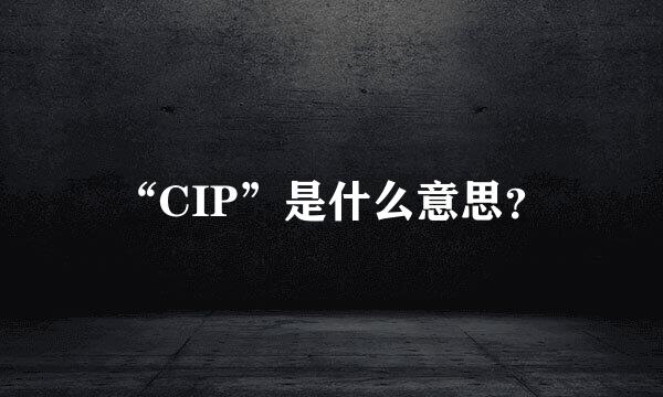 “CIP”是什么意思？