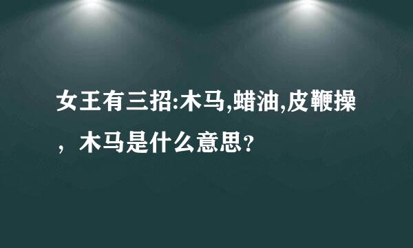 女王有三招:木马,蜡油,皮鞭操，木马是什么意思？