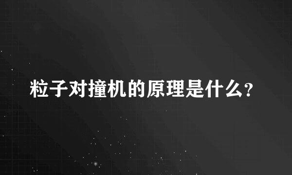 粒子对撞机的原理是什么？