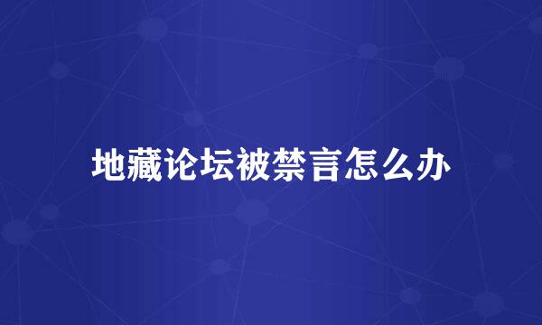 地藏论坛被禁言怎么办