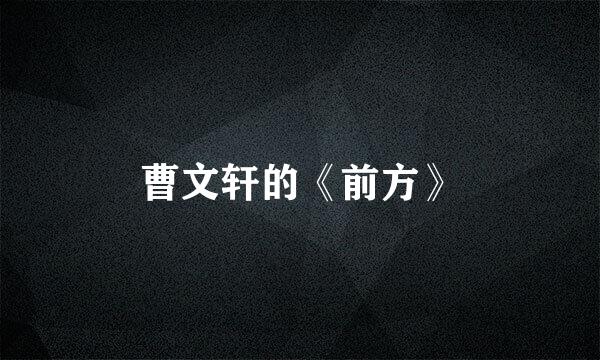 曹文轩的《前方》