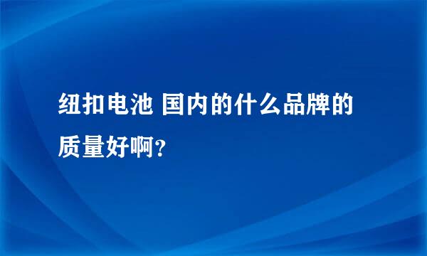 纽扣电池 国内的什么品牌的质量好啊？