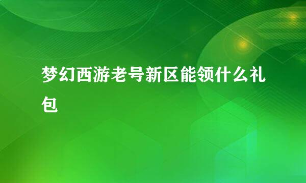 梦幻西游老号新区能领什么礼包