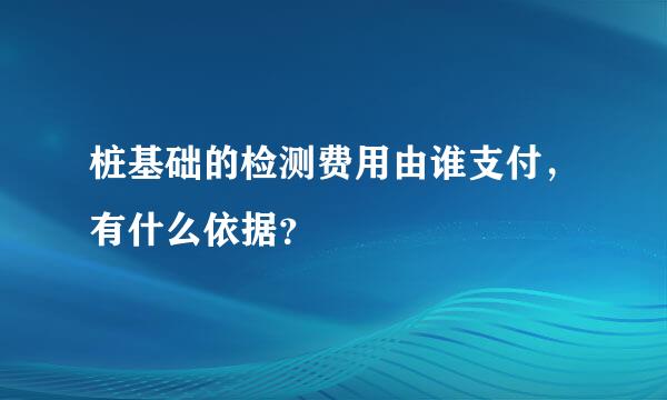 桩基础的检测费用由谁支付，有什么依据？