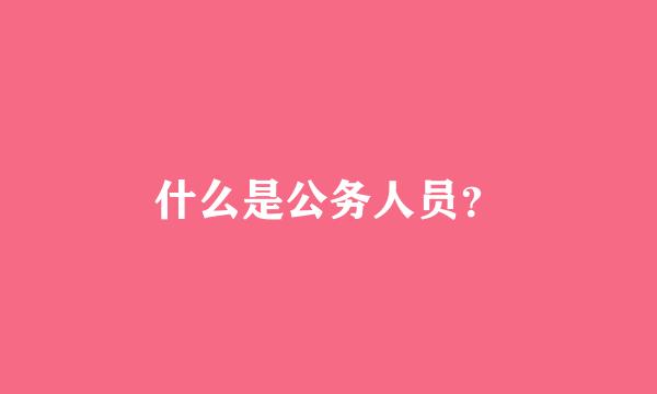 什么是公务人员？