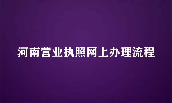 河南营业执照网上办理流程