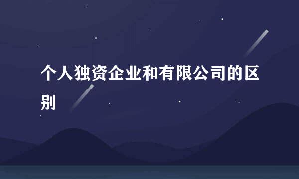 个人独资企业和有限公司的区别