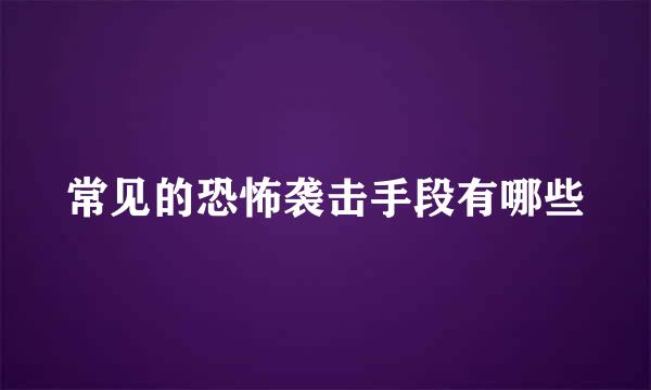 常见的恐怖袭击手段有哪些