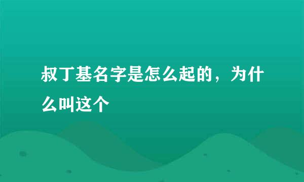 叔丁基名字是怎么起的，为什么叫这个