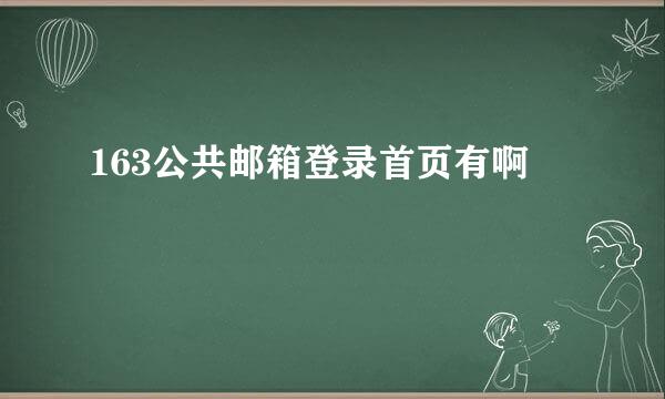 163公共邮箱登录首页有啊