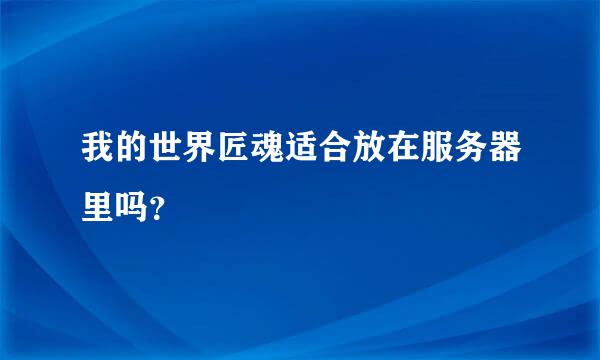 我的世界匠魂适合放在服务器里吗？