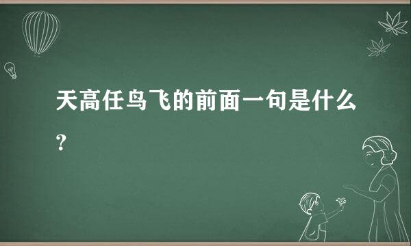 天高任鸟飞的前面一句是什么？