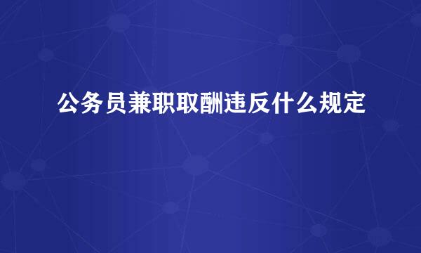 公务员兼职取酬违反什么规定