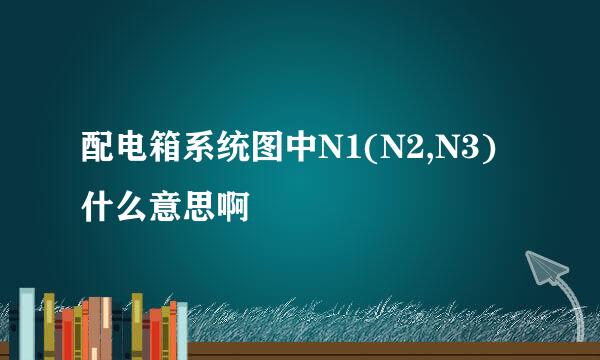 配电箱系统图中N1(N2,N3)什么意思啊