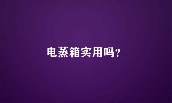 电蒸箱实用吗？