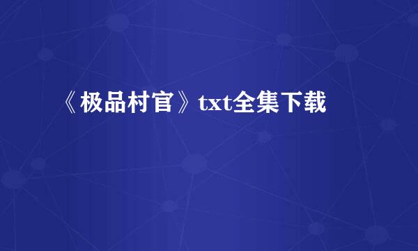 《极品村官》txt全集下载