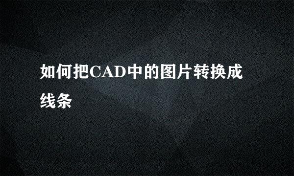 如何把CAD中的图片转换成线条