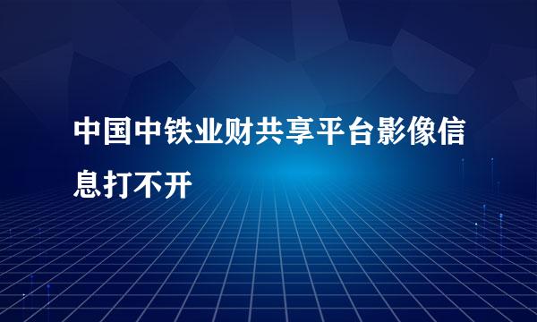 中国中铁业财共享平台影像信息打不开