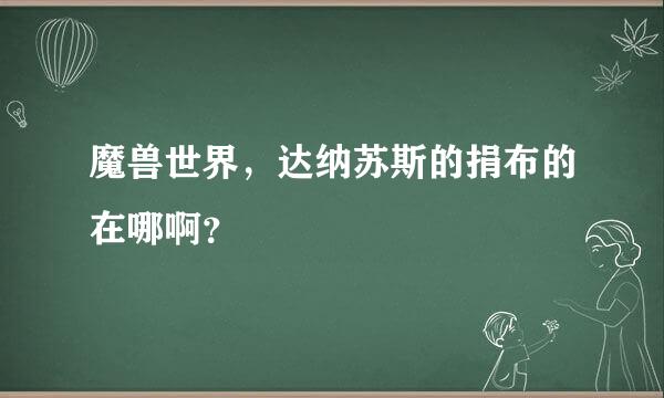 魔兽世界，达纳苏斯的捐布的在哪啊？