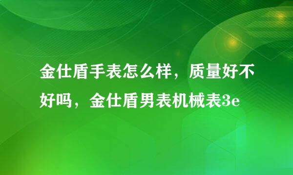 金仕盾手表怎么样，质量好不好吗，金仕盾男表机械表3e