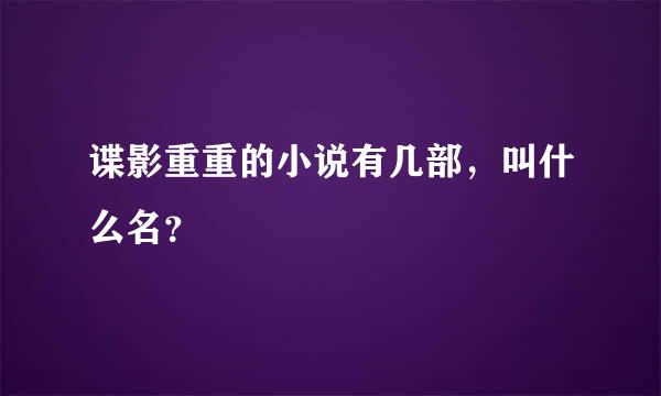 谍影重重的小说有几部，叫什么名？