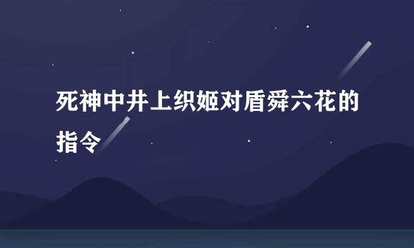 死神中井上织姬对盾舜六花的指令