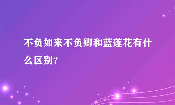 不负如来不负卿和蓝莲花有什么区别?