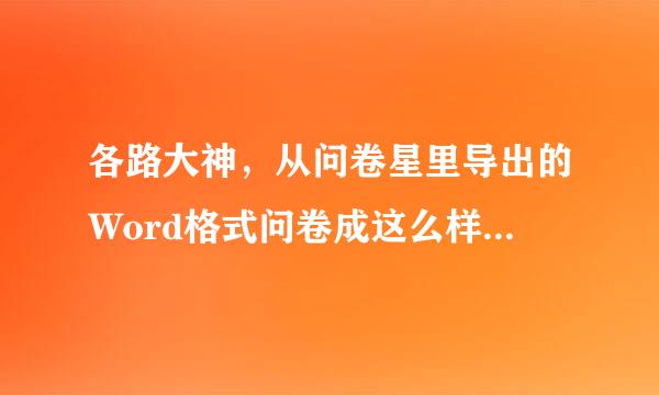 各路大神，从问卷星里导出的Word格式问卷成这么样了，怎么弄？