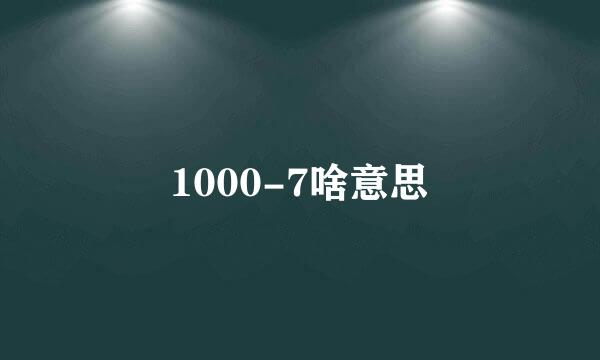 1000-7啥意思