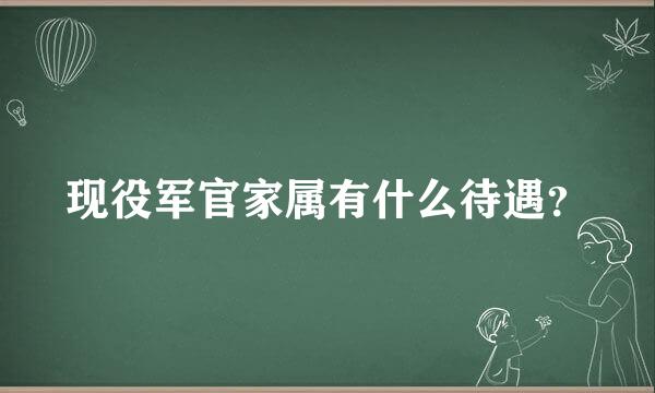 现役军官家属有什么待遇？