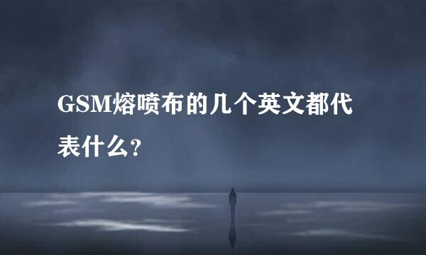 GSM熔喷布的几个英文都代表什么？