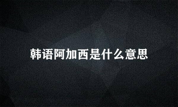 韩语阿加西是什么意思