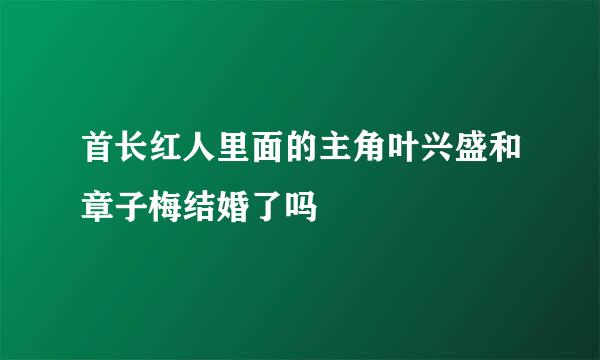 首长红人里面的主角叶兴盛和章子梅结婚了吗