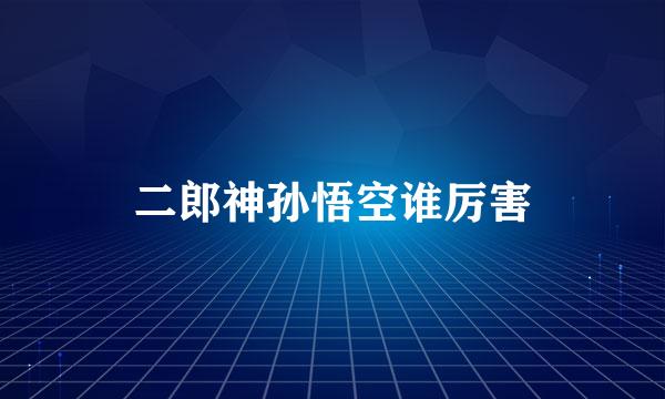 二郎神孙悟空谁厉害