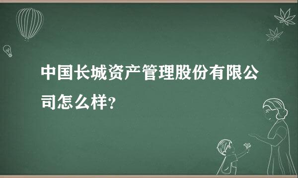 中国长城资产管理股份有限公司怎么样？