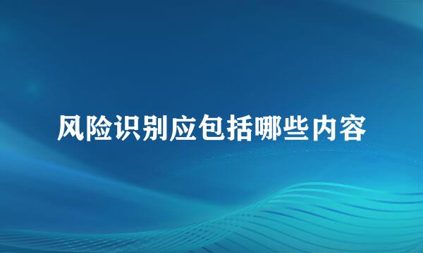 风险识别应包括哪些内容